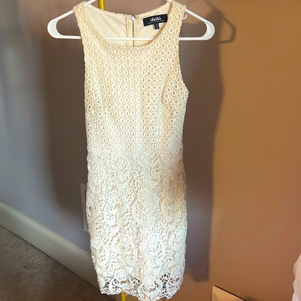 XS LuLu’s Lace Ivory Sheath Dress